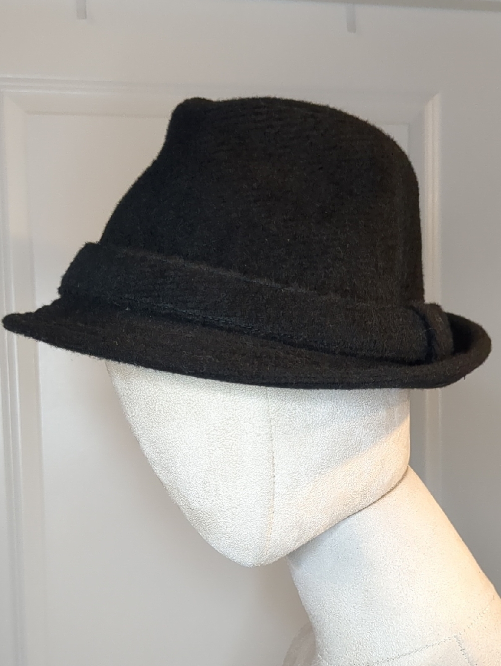 Vintage Y2k Men's Black Felt Trilby Fedora Wool Hat SZ Large